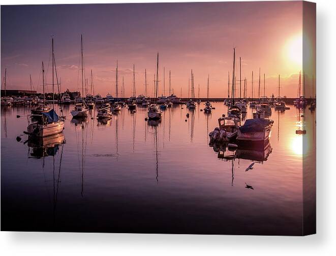 Philippines Canvas Print featuring the photograph Sunset Trail Harbour by Arj Munoz