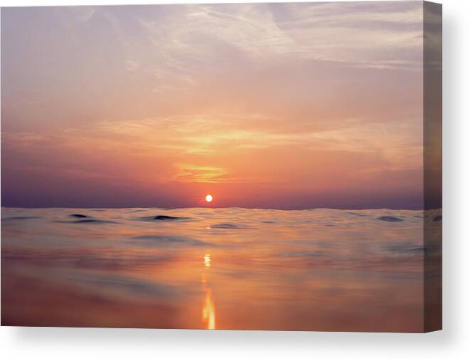 Sunset Canvas Print featuring the photograph Sunset Waves by Sina Ritter