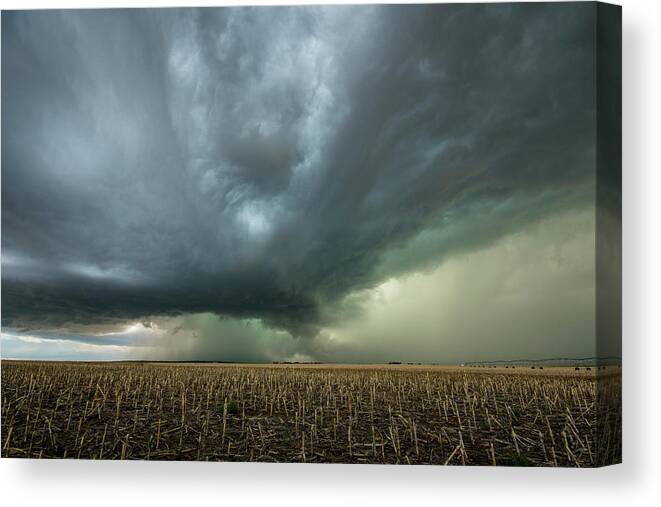 Mesocyclone Canvas Print featuring the photograph Supercell Storm by Wesley Aston