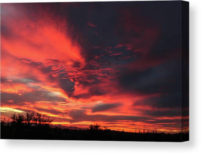 2020 Canvas Print featuring the photograph Superstition Sunset by Dawn Richards