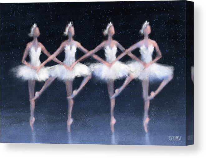 Ballet Canvas Print featuring the painting Swan Lake Dance of the Cygnets by Beverly Brown