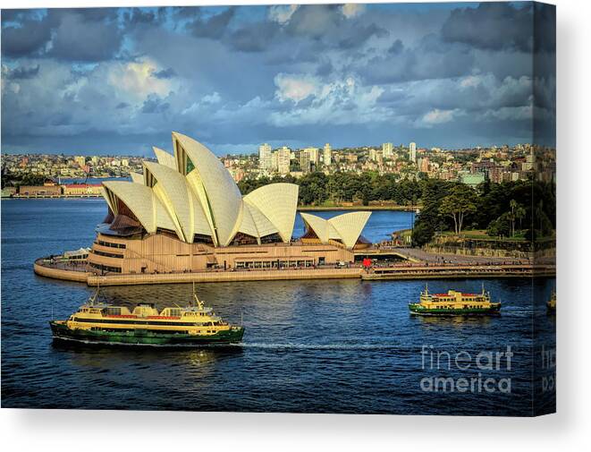 Cityscape Canvas Print featuring the photograph Sydney Opera House Australia by Diana Mary Sharpton