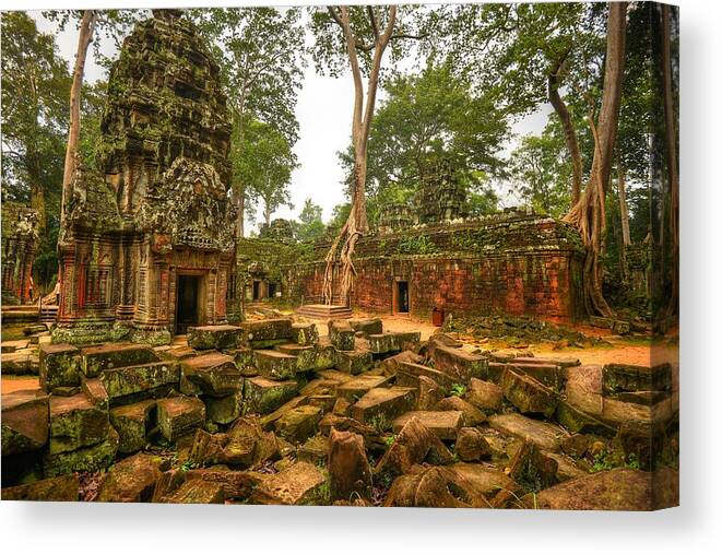 Cambodia Canvas Print featuring the photograph Ta Prohm, Siem Reap, Cambodia by Ashit Desai