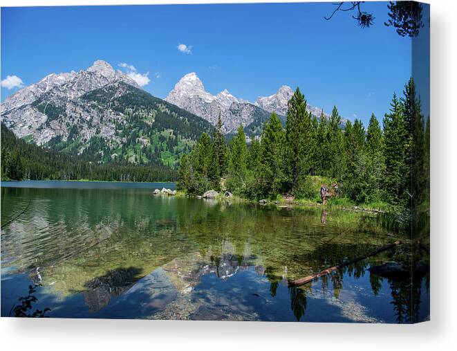 Nature Canvas Print featuring the photograph Taggart Lake Reflections by Rose Guinther