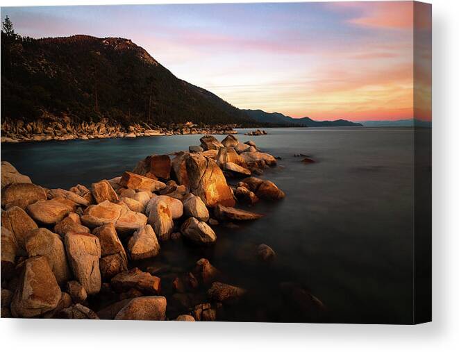 Lake Canvas Print featuring the photograph Tahoe Evening by Mike Lee