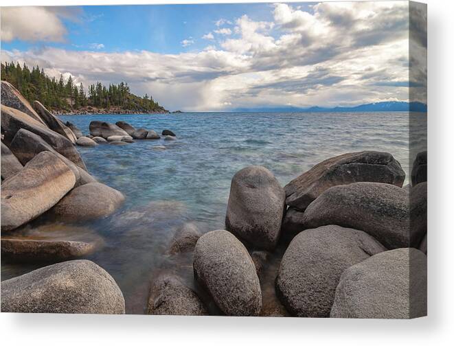 Tahoe Canvas Print featuring the photograph Tahoe in rainstorm by Jonathan Nguyen