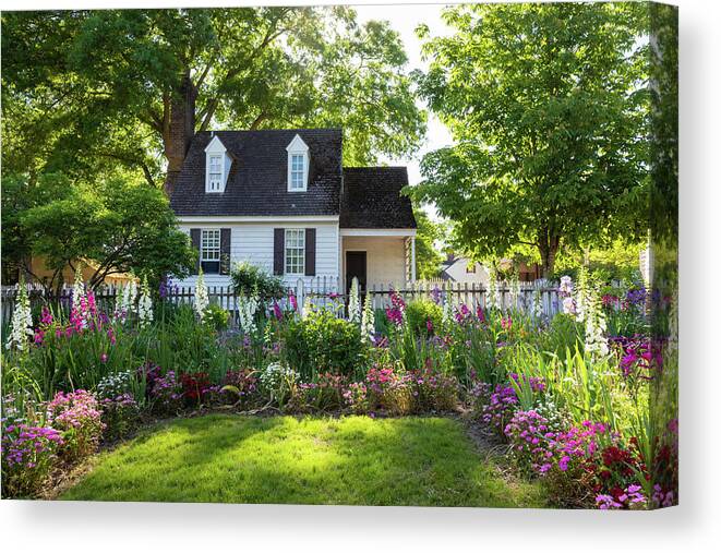 Colonial Williamsburg Canvas Print featuring the photograph Taliaferro-Cole Garden in May by Rachel Morrison