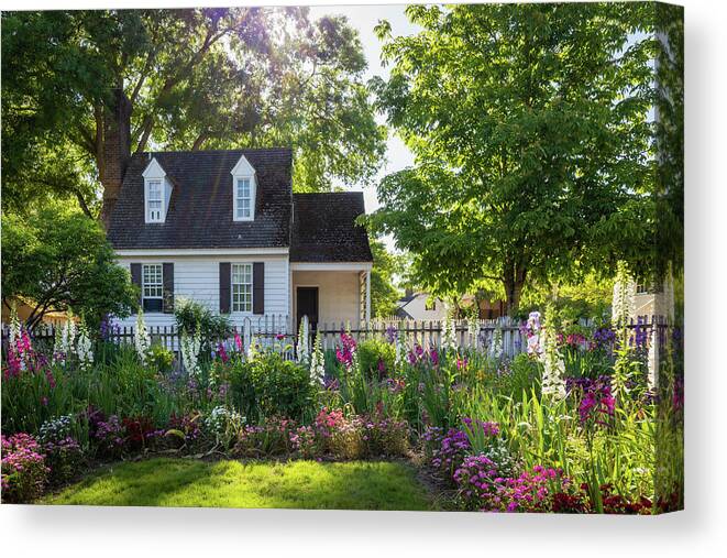 Colonial Williamsburg Canvas Print featuring the photograph Taliaferro-Cole Garden Spring Day by Rachel Morrison