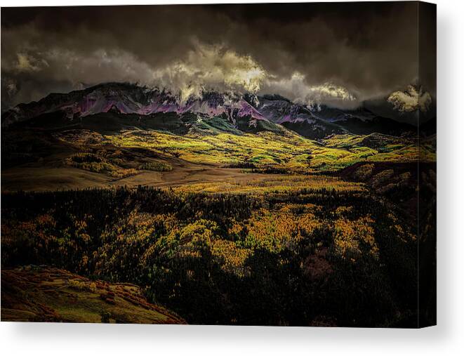 Telluride Canvas Print featuring the photograph Telluride Mesa in Autumn by Norma Brandsberg