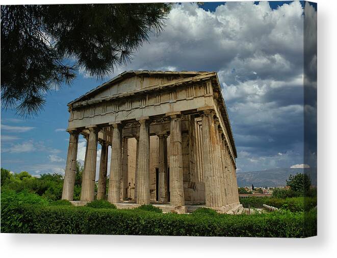 Greece Canvas Print featuring the photograph Temple of Hephaestus by Peter Aiken
