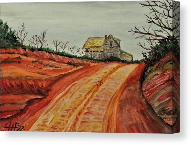 Art Canvas Print featuring the painting Texoma Road by The GYPSY