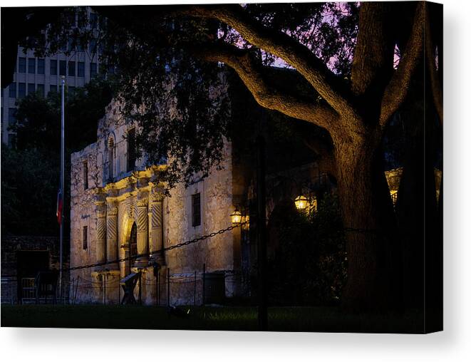 The Alamo Canvas Print featuring the photograph The Alamo - Side View by Eric Hafner