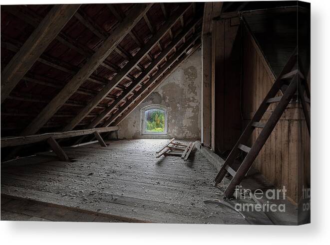 Attic Canvas Print featuring the photograph The Attic by Daniel M Walsh