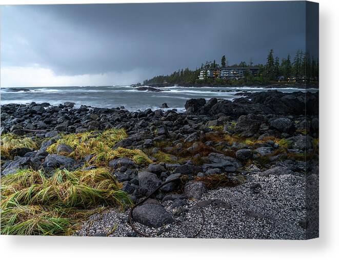 Canada Canvas Print featuring the photograph The Black Rock Resort by Bill Cubitt