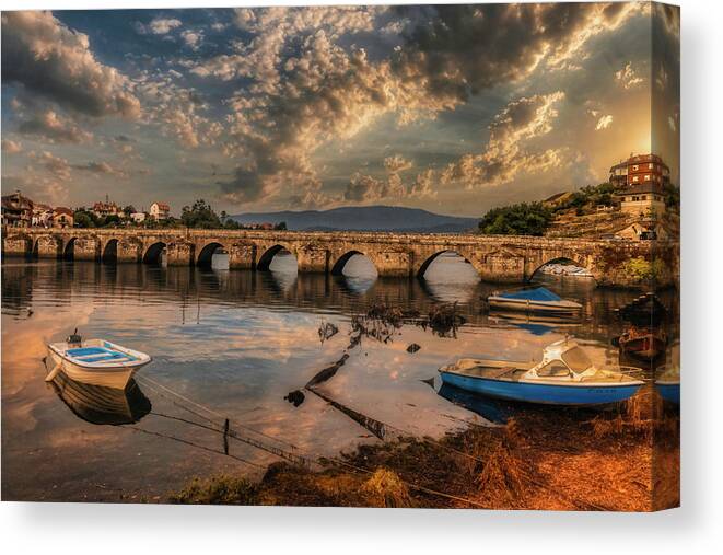 Ponte Sampaio Canvas Print featuring the photograph The Bridge of Sampaio by Micah Offman
