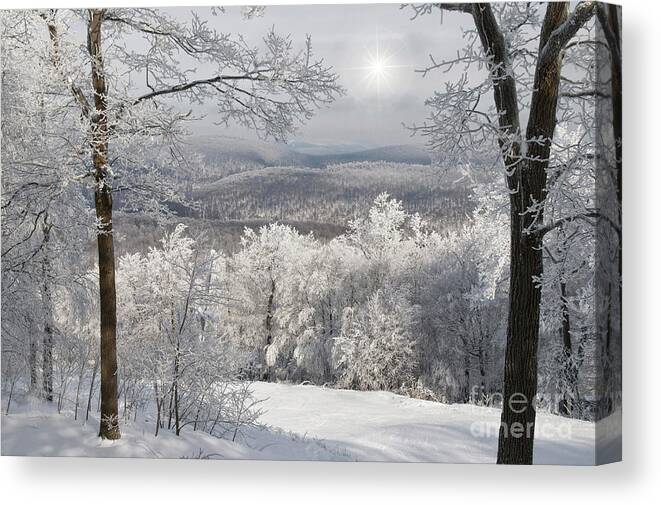 Winter Canvas Print featuring the photograph The Christmas Star Over Blue Knob by Lois Bryan