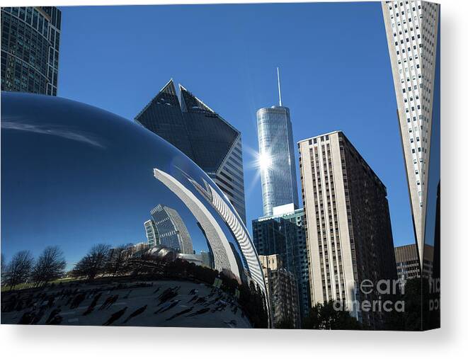 Chicago Canvas Print featuring the photograph The Cloud Gate by Erin Marie Davis