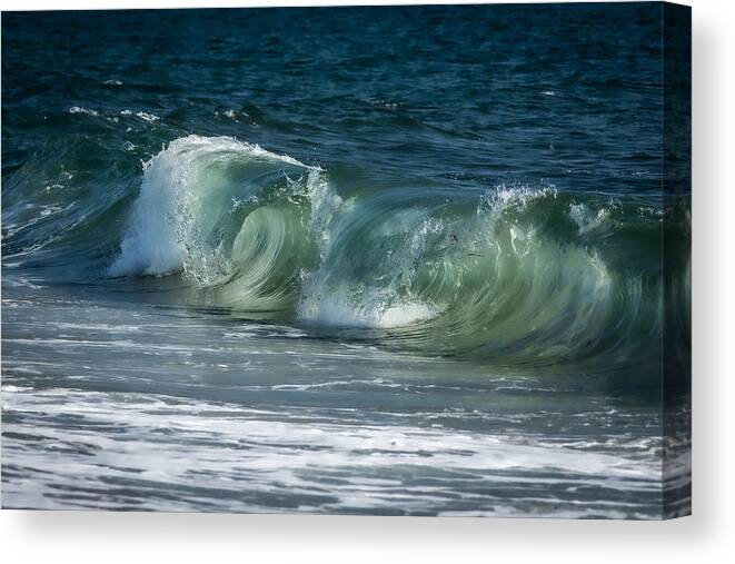 Waves Canvas Print featuring the photograph The Curl by Linda Bonaccorsi