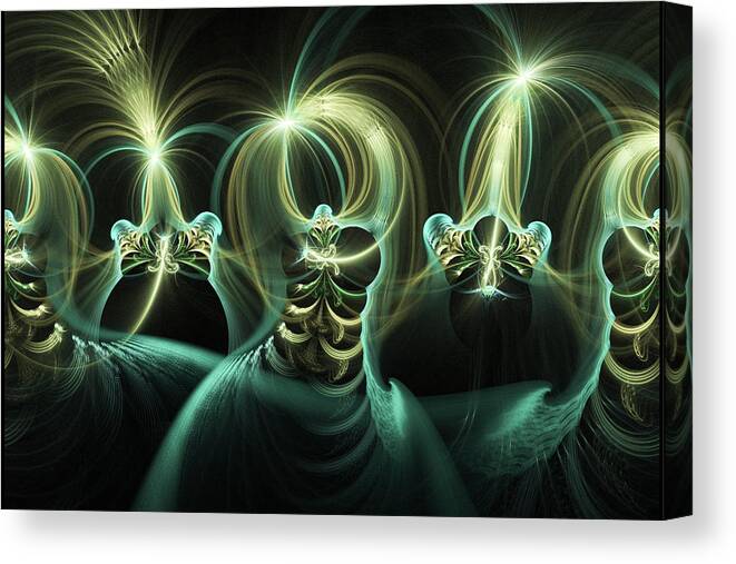 Abstract Canvas Print featuring the digital art The Dancers by Manpreet Sokhi