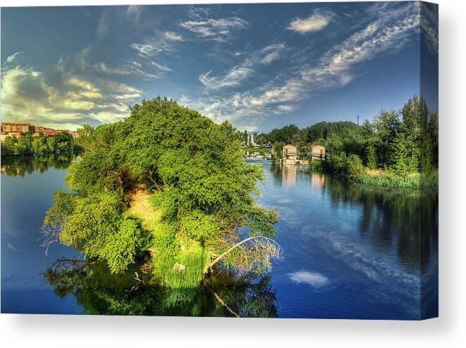 River Canvas Print featuring the photograph The Douro river in Zamora by Micah Offman