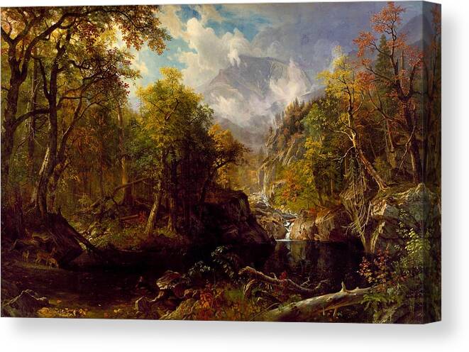 Paintings Canvas Print featuring the painting The Emerald Pool, Mount Washington by Mountain Dreams