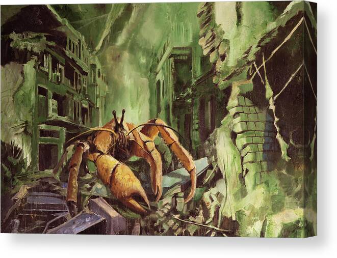 Destruction Canvas Print featuring the painting The Final Judgement by Sv Bell