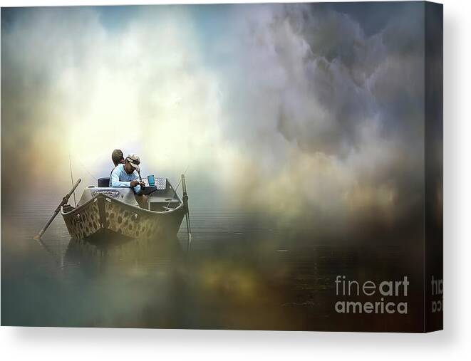 Fisherman Canvas Print featuring the photograph The Fishermen by Shelia Hunt