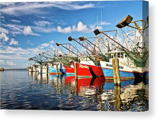 Shrimp Boat Canvas Print featuring the photograph The Front Line by Scott Pellegrin