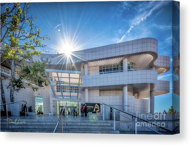 Brentwood Canvas Print featuring the photograph The Getty's Museum Entrance by David Levin