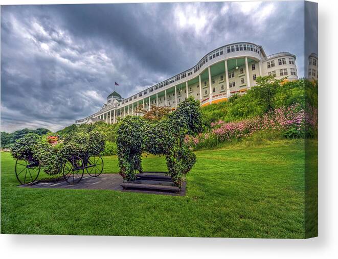 Grand Hotel Canvas Print featuring the photograph The Grand Hotel Mackinac Island by Jerry Gammon