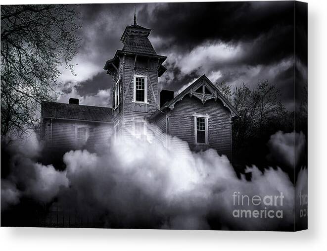 Haunted Canvas Print featuring the photograph The Haunted House by Shelia Hunt
