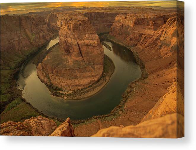 Horseshoe Bend Canvas Print featuring the photograph The Horseshoe by Jerry Cahill