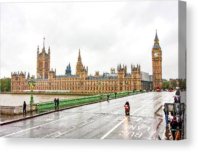 The House Of Parliament Canvas Print featuring the digital art The House of Parliament by SnapHappy Photos