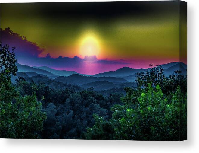 Light Canvas Print featuring the photograph The Light Beyond the Mountains by Demetrai Johnson