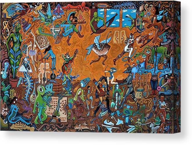 Imaginations Canvas Print featuring the painting THE IMAGINARIUM--The Junk drawer of the Imagination. by James RODERICK