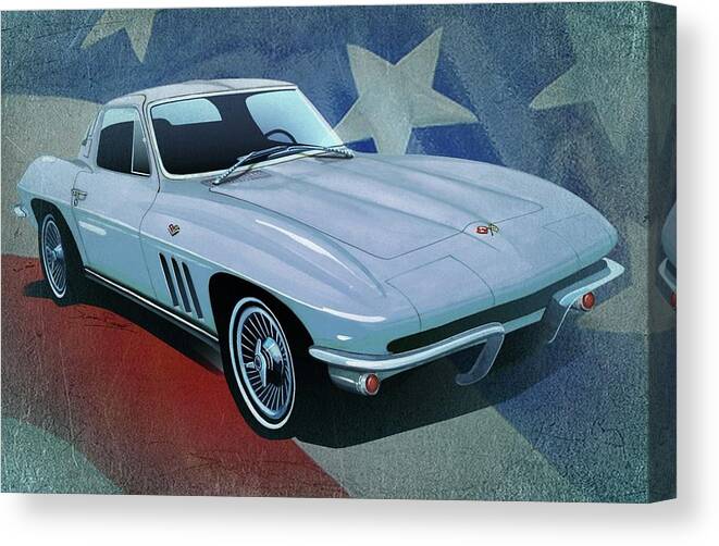 Art Canvas Print featuring the mixed media The Original Stingray 1963 by Simon Read