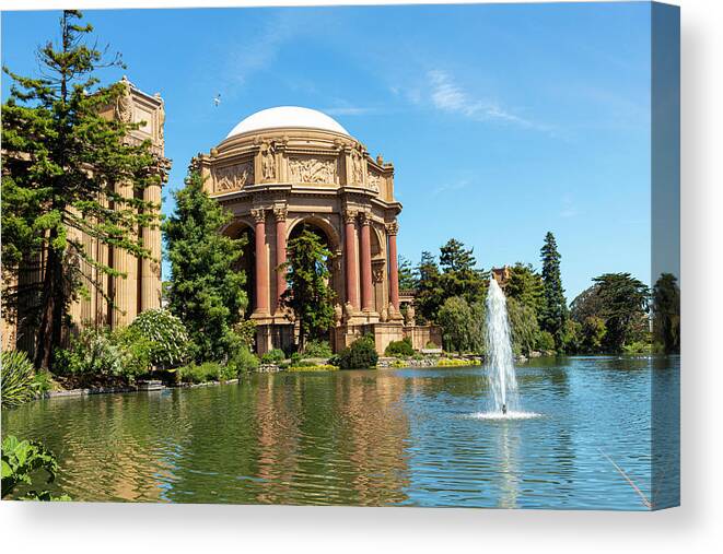 Palace Of Fine Arts Canvas Print featuring the photograph The Palace of Fine Arts by Bonnie Follett