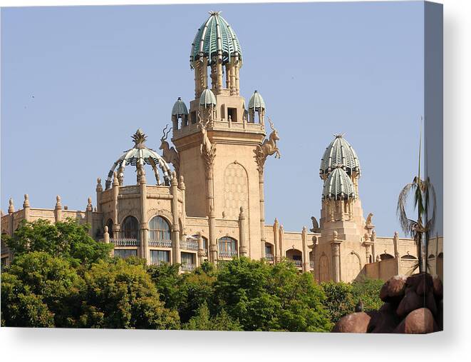Built Structure Canvas Print featuring the photograph The Palace Sun City South Africa by ManoAfrica