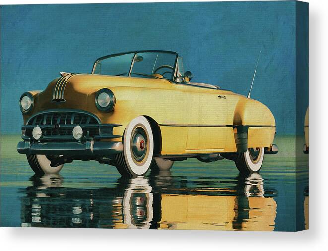 Pontiac Canvas Print featuring the digital art The Pontiac Chieftain From 1950 is a Classic Car by Jan Keteleer
