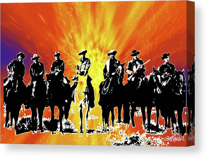 The Posse Canvas Print featuring the digital art The Posse by Seth Weaver