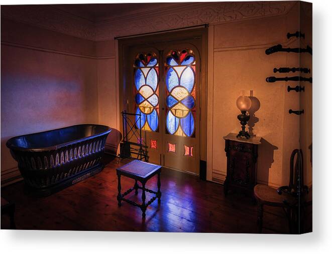 Sintra Canvas Print featuring the photograph The Queen bathroom by Micah Offman