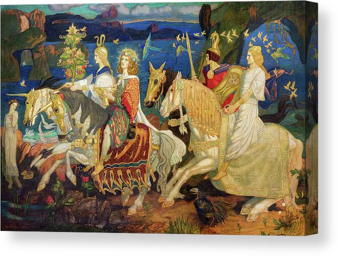 John Duncan Canvas Print featuring the painting The Riders of Sidhe, 1911 by John Duncan