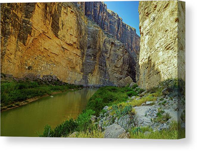 Bbnp Canvas Print featuring the photograph The Rio Grande River In Santa Elena Canyon by Mike Schaffner