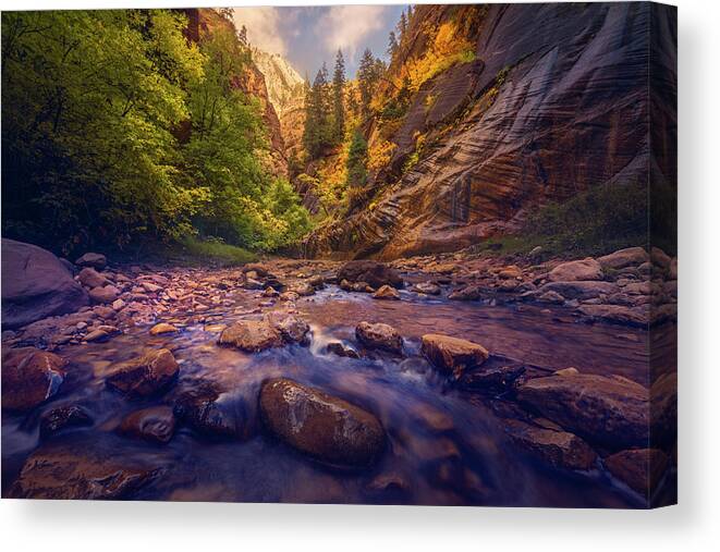 Zion Canvas Print featuring the photograph The Scenic Route by Slow Fuse Photography