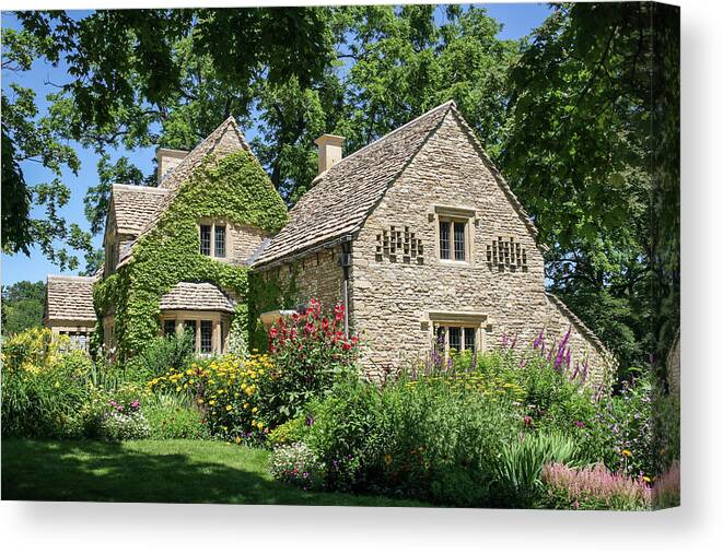 Greenfield Village Canvas Print featuring the photograph A Cotswold Cottage by Robert Carter