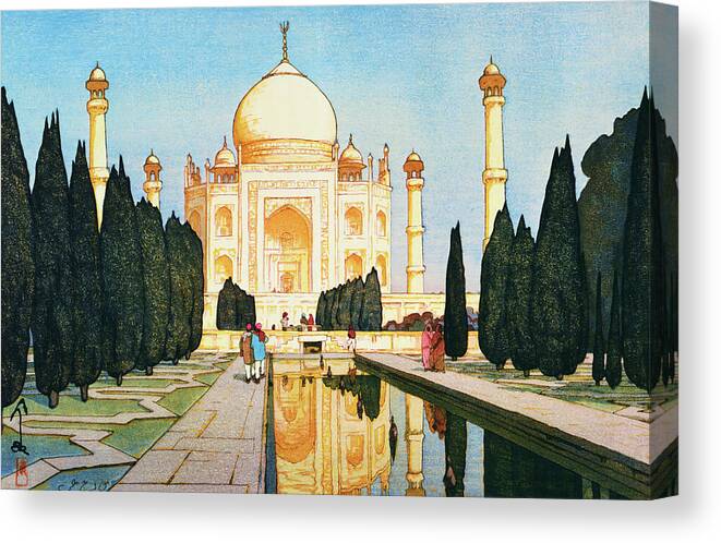 Yoshida Canvas Print featuring the painting The Taj Mahal Gardens - Digital Remastered Edition by Yoshida Hiroshi