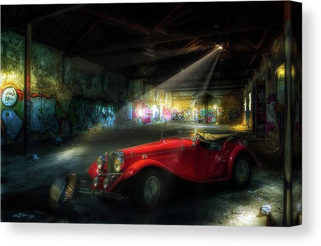 Abandoned Canvas Print featuring the photograph The thieves den by Micah Offman