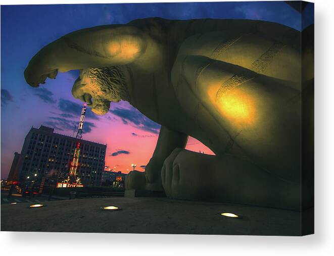 Detroit Canvas Print featuring the photograph The Tiger and the Fox by Jay Smith