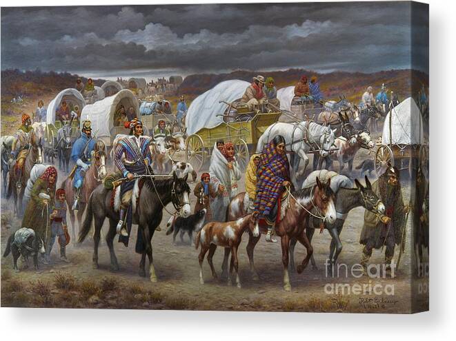 1838 Canvas Print featuring the painting The Trail Of Tears by Granger