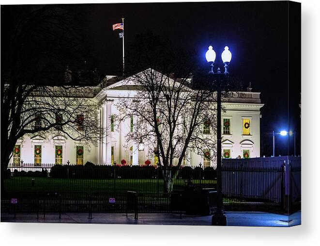 The White House Canvas Print featuring the digital art The White House by SnapHappy Photos